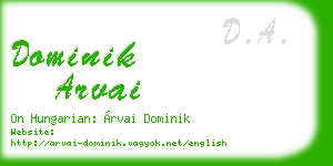 dominik arvai business card