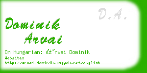 dominik arvai business card